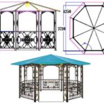 Чертеж восьмигранной беседки из металла с размерами