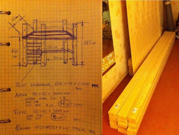 Чертеж и закупленные материалы