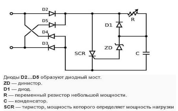 Схема тиристорного диммера