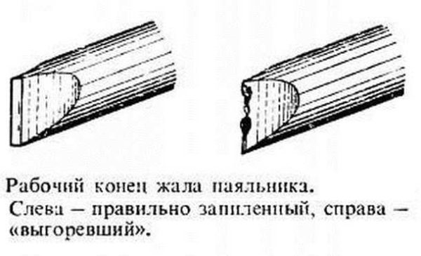 Так надо затачивать жало паяльника