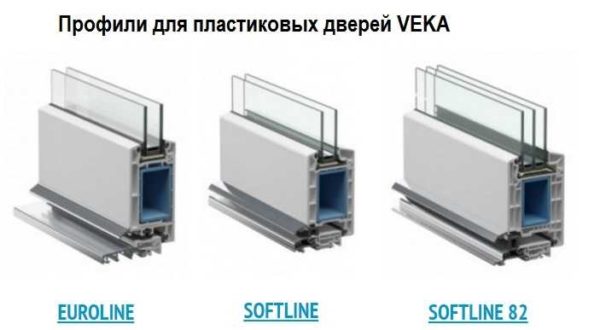 Разные профили для входных дверей ПВХ в фирме Veka