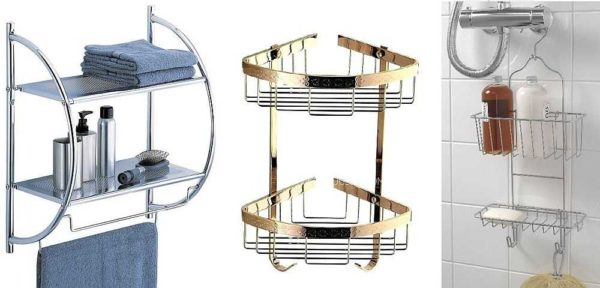 Полки из металла для ванной комнаты