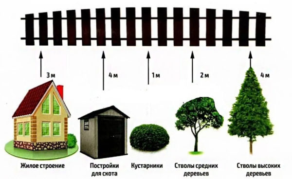 расстояние от забора до забора