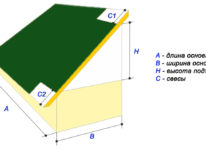 Размеры односкатной крыши