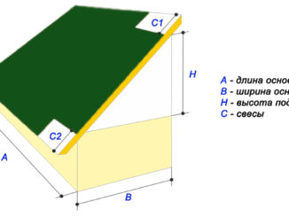 Размеры односкатной крыши